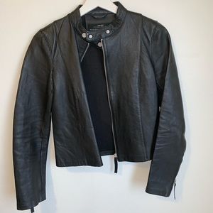 Zara genuine black leather jacket